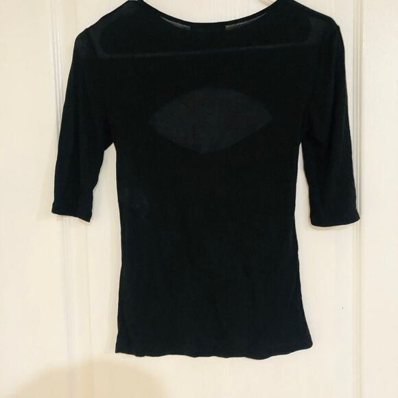 ZARA Women's Top Knit Cut Out Half‎ Sleeve Round Neck Black Size Small NWT - Picture 9 of 11
